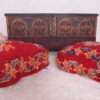 Red Floral Berber Poufs