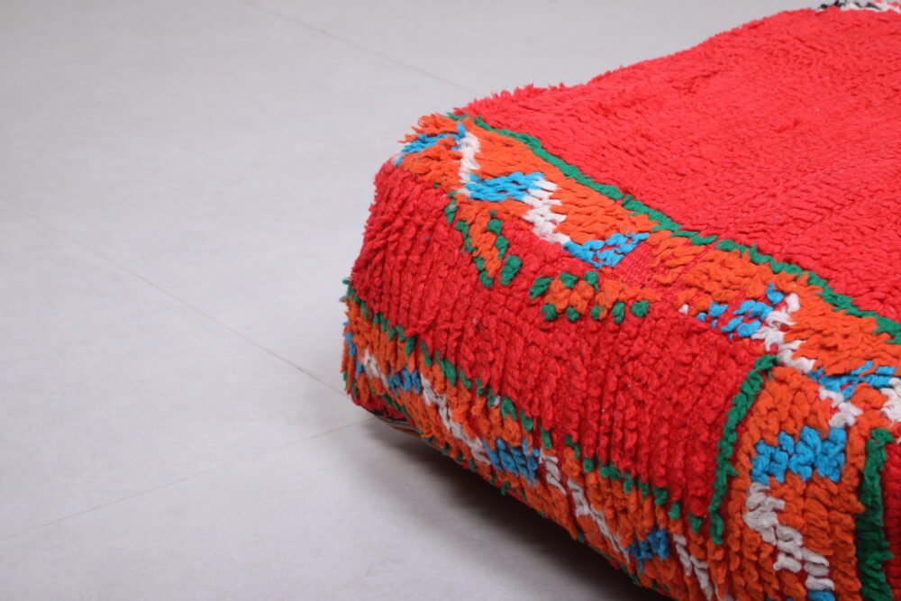 Red Berber Rug Pouf - Image 2