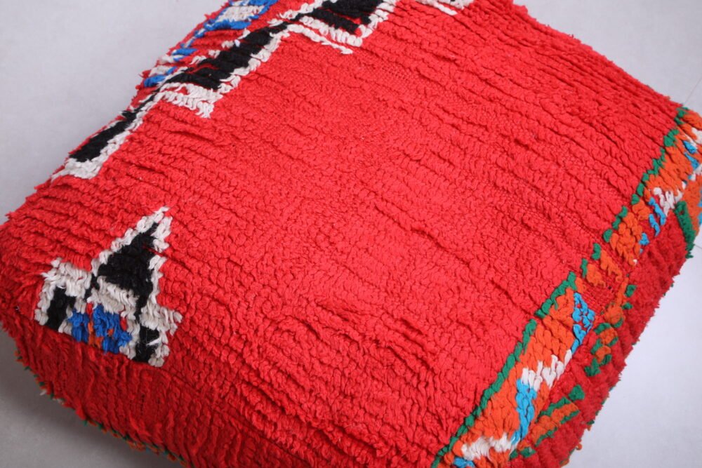 Red Berber Rug Pouf - Image 3