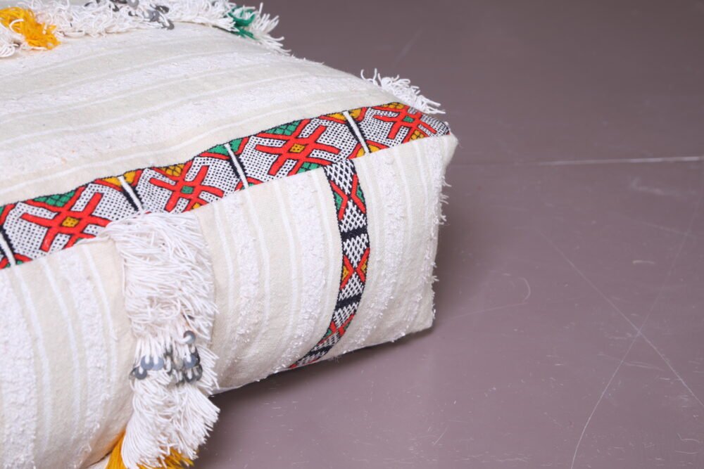 Colorful Berber Handira Stripe Poufs - Image 4