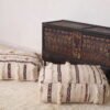 White Moroccan Poufs with Fringe - Image 6