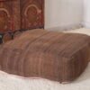 Minimalist Solid Brown Moroccan Pouf - Image 4