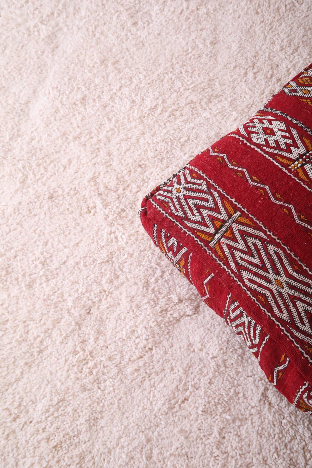 Red Moroccan Kilim Pouf - Image 5