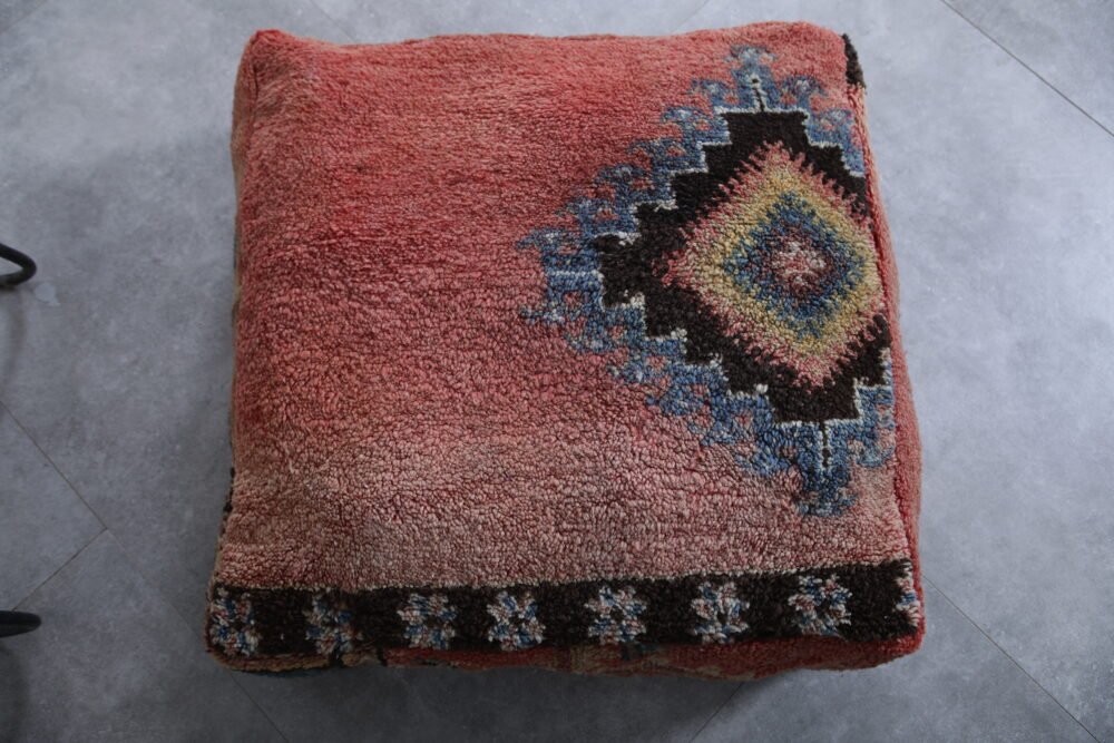 Handmade Berber Wool Pouf - Image 5