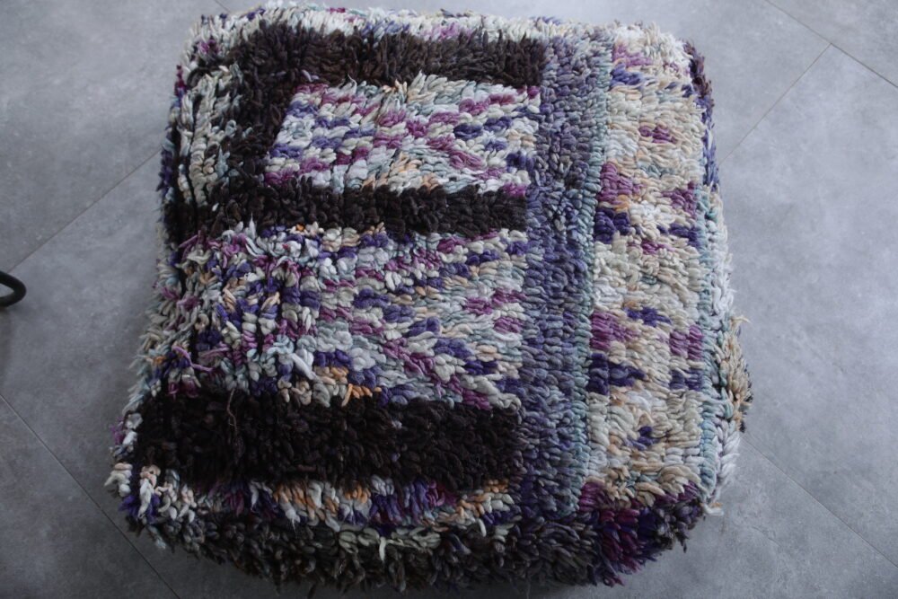 Shag Purple Moroccan Ottoman Pouf - Image 5