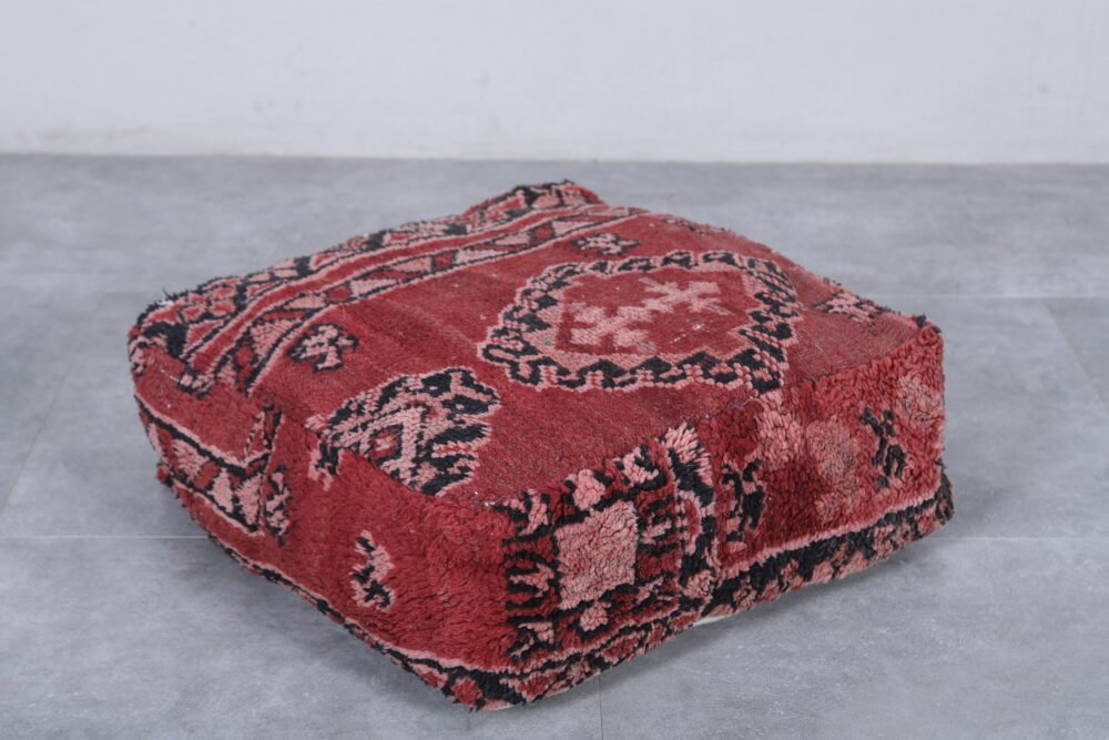Bold Red Moroccan Ottoman Pouf - Image 2