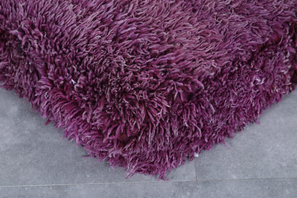 Moroccan Shaggy Floor Pouf - Image 4