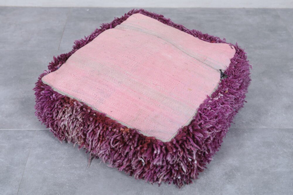 Moroccan Shaggy Floor Pouf - Image 6