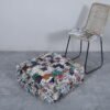 Colorful Moroccan Shaggy Pouf