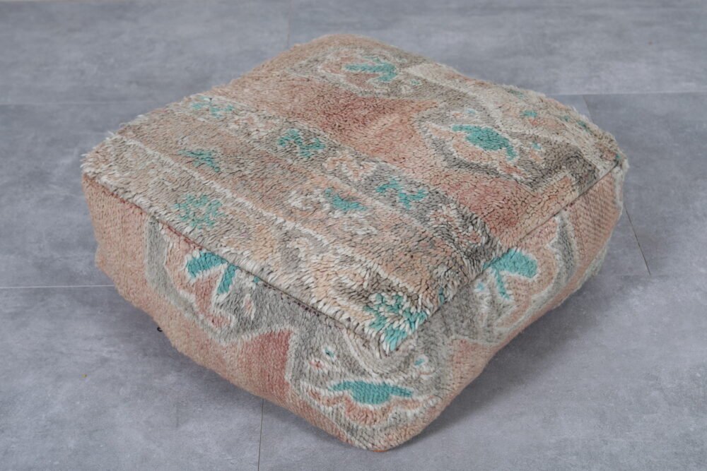 Vintage Earthy Berber Wool Poufs - Image 6