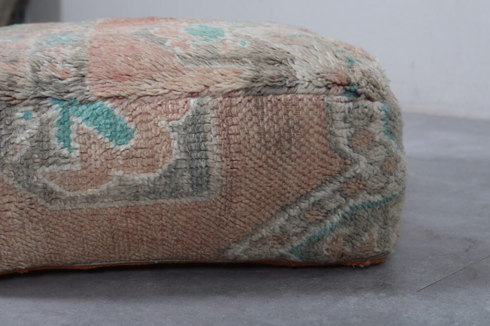 Vintage Earthy Berber Wool Poufs - Image 7