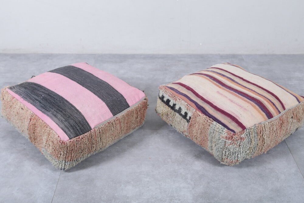 Light-Toned Moroccan Ottomans Poufs - Image 8
