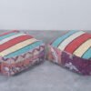 Set of 2 Handwoven Purple Moroccan Poufs - Image 8