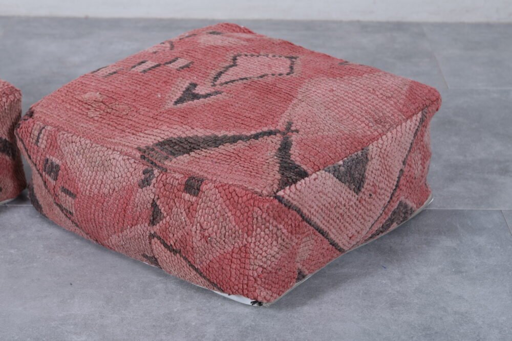 Two Moroccan Vintage Ottoman Poufs - Image 2