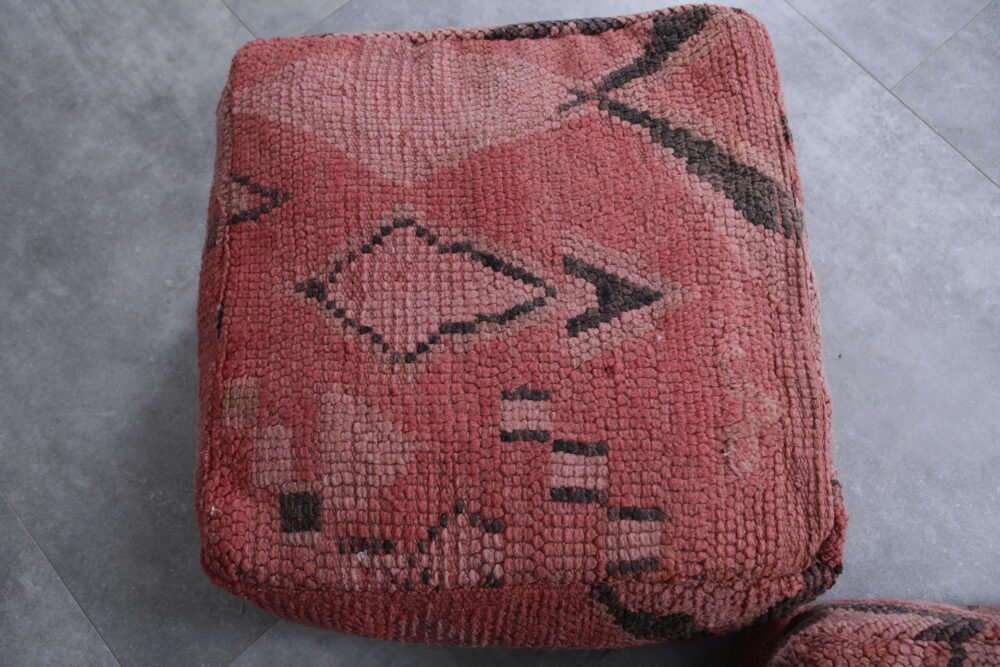 Two Moroccan Vintage Ottoman Poufs - Image 4
