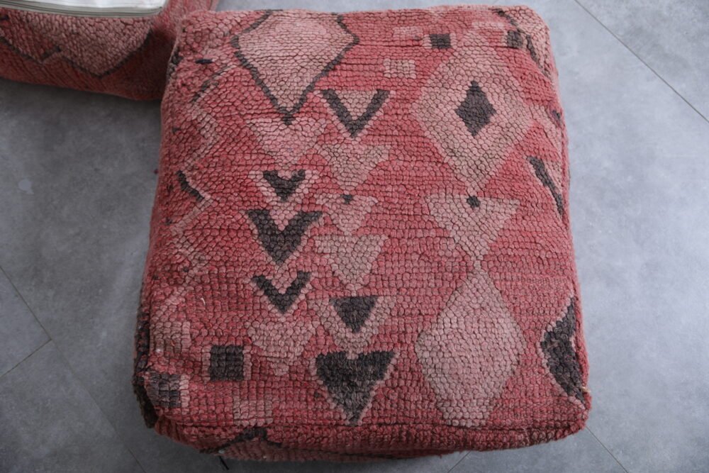 Two Moroccan Vintage Ottoman Poufs - Image 7