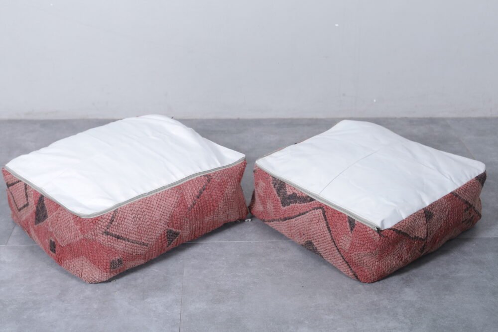 Two Moroccan Vintage Ottoman Poufs - Image 8