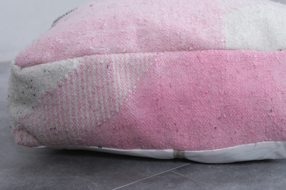 Modern Berber Black, White & Pink Floor Cushions - Image 6