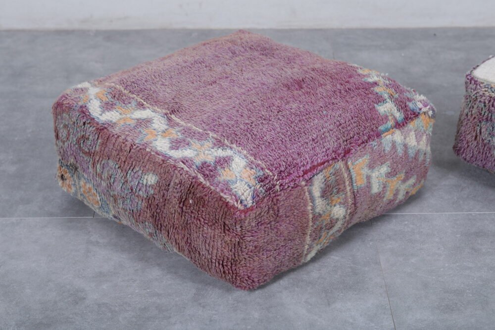 Faded Lavender Moroccan Floor Poufs - Image 5