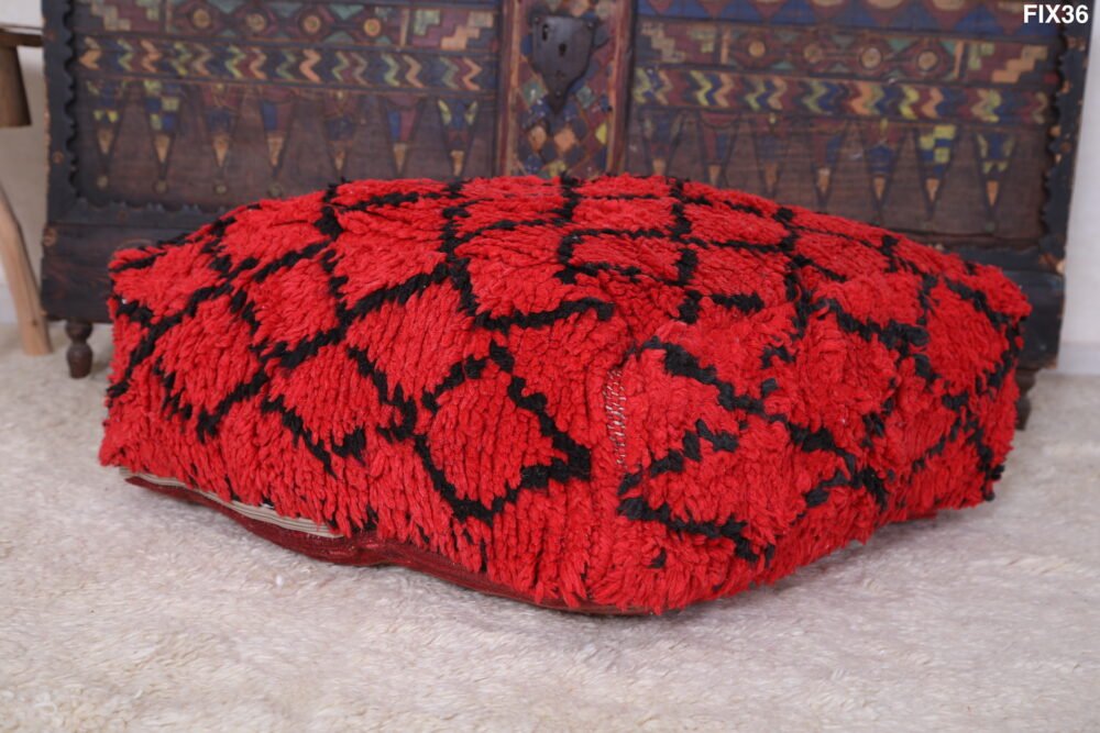 Red & Black Berber Pouf - Image 5