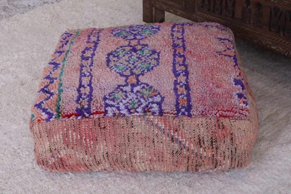 Vintage Berber Floral Pouf - Image 5