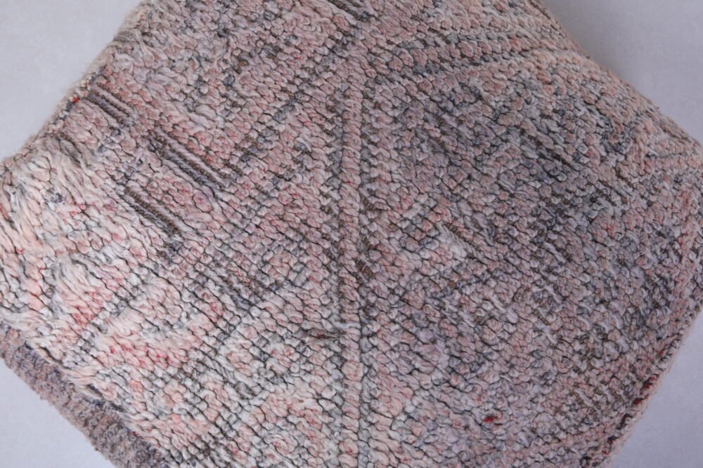 Soft Grey Moroccan Wool Poufs - Image 3