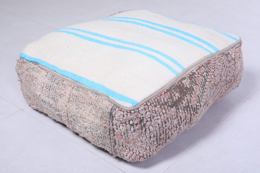 Soft Grey Moroccan Wool Poufs - Image 4