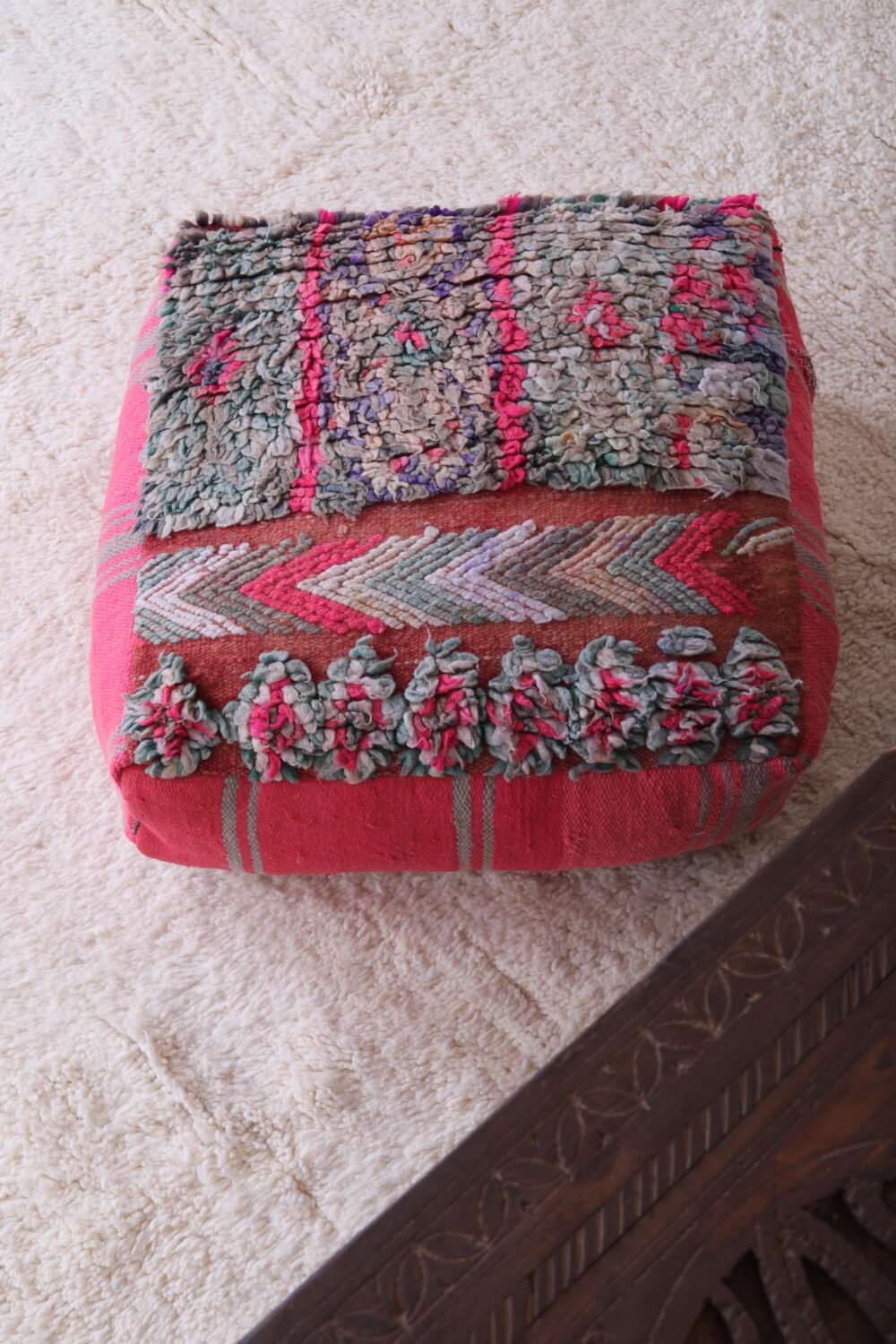 Bright Vintage Moroccan Pouf - Image 6