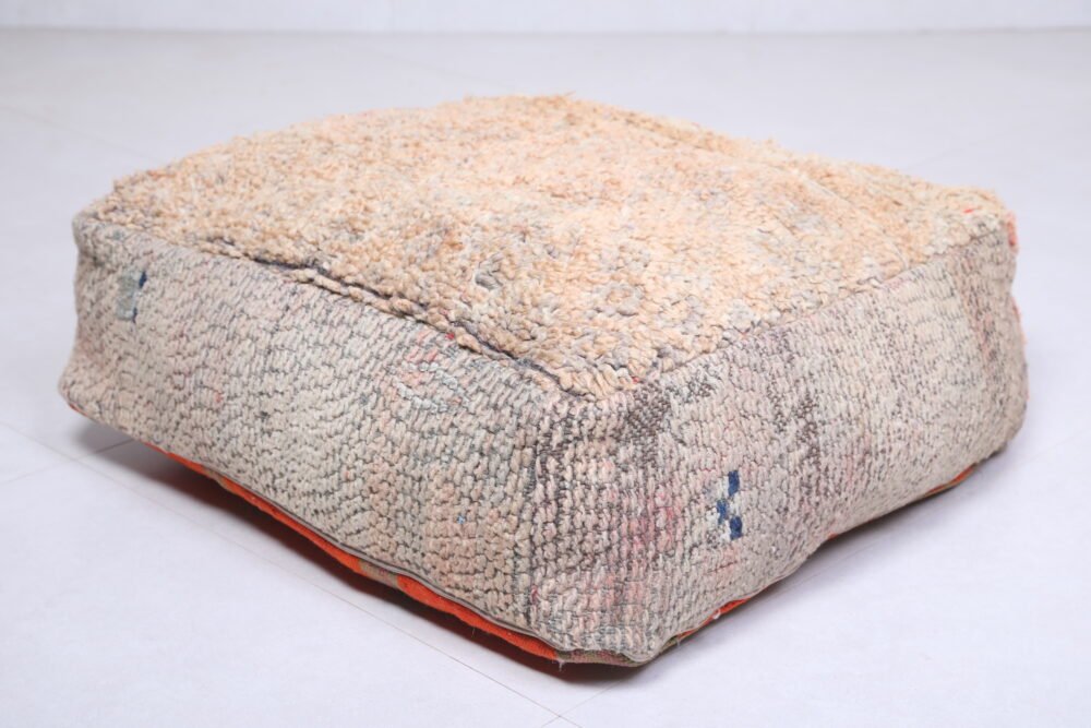 Rustic Moroccan Wool Pouf Set - Image 2