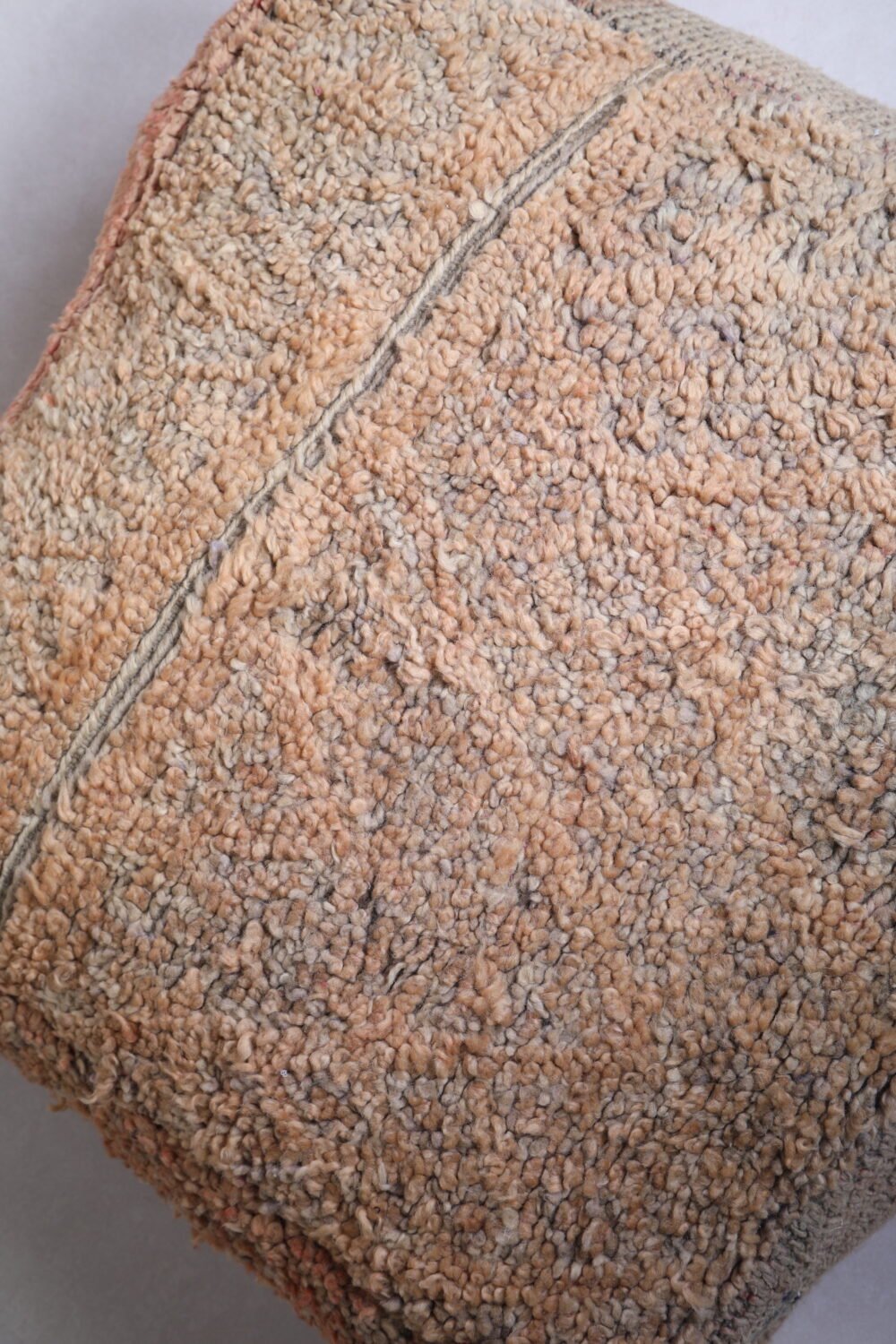 Rustic Moroccan Wool Pouf Set - Image 3