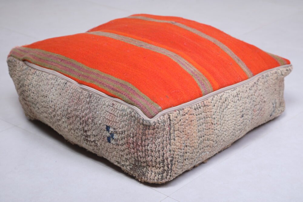 Rustic Moroccan Wool Pouf Set - Image 4