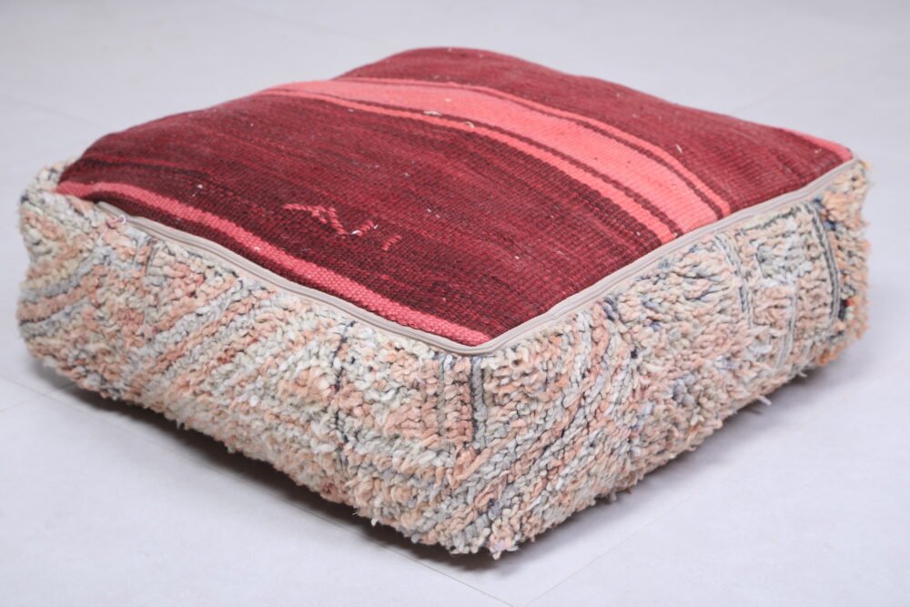 Peach and Cream Moroccan Pouf Set - Image 4