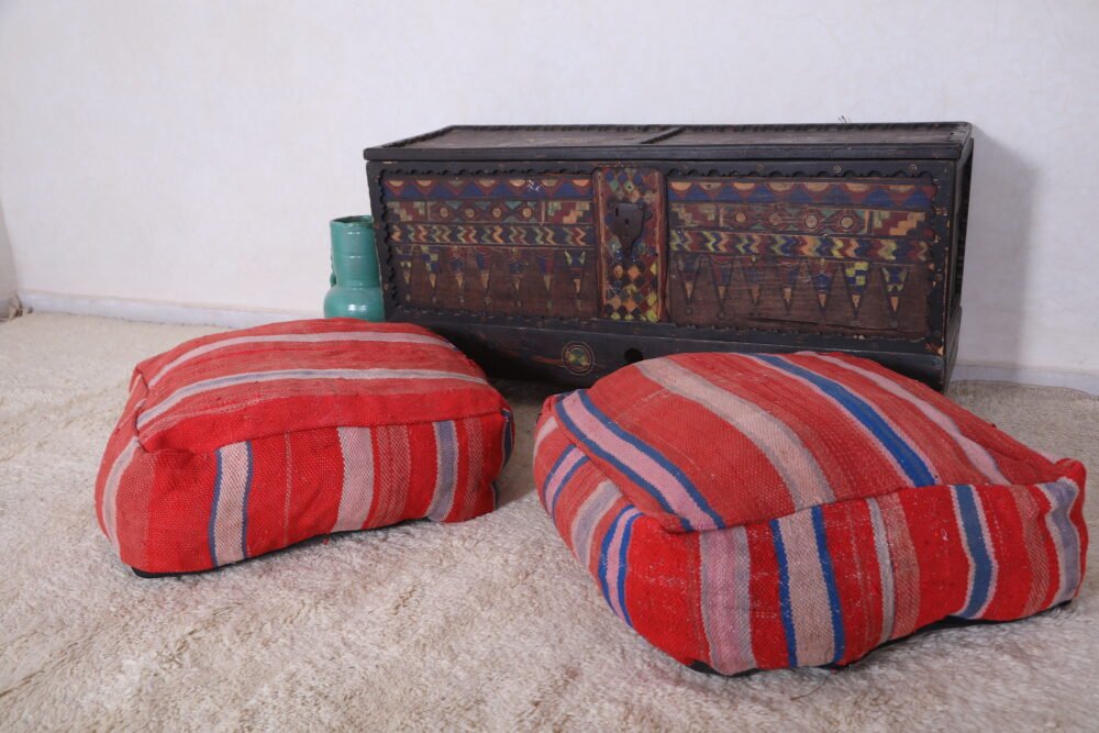 Soft Vintage Kilim Floor Cushions - Image 9