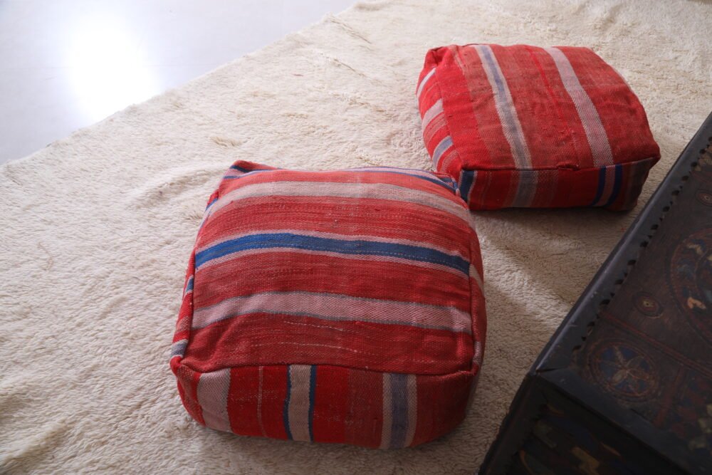 Soft Vintage Kilim Floor Cushions - Image 10