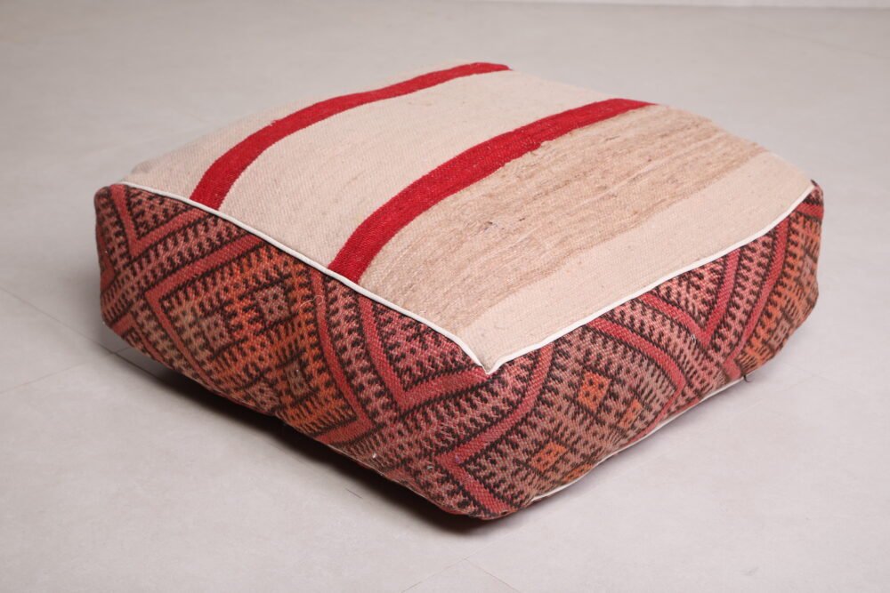 Geometric Wool Kilim Floor Cushion - Image 6