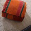 Orange Moroccan Kilim Pouf - Image 6