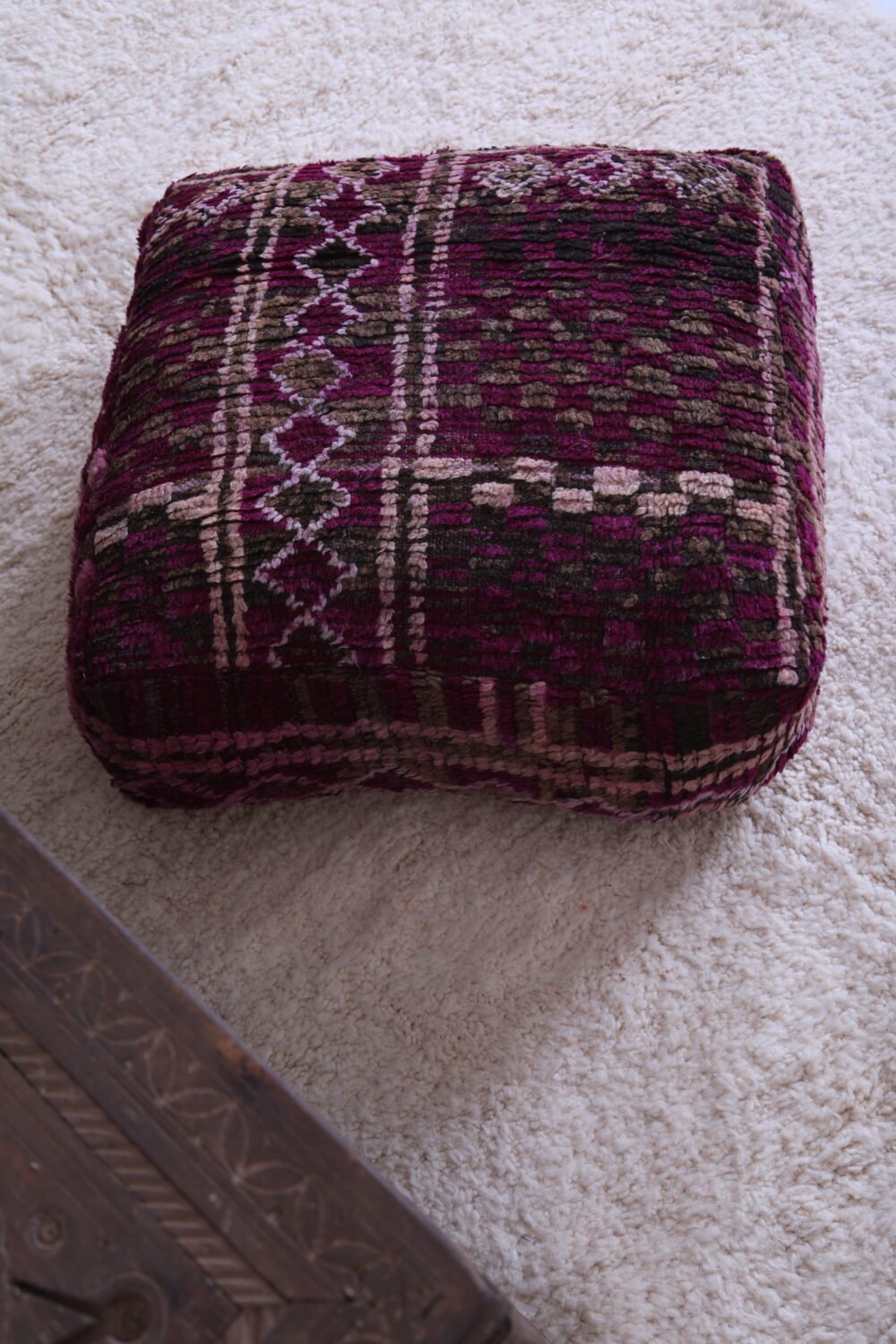 Deep Plum Moroccan Pouf - Image 6