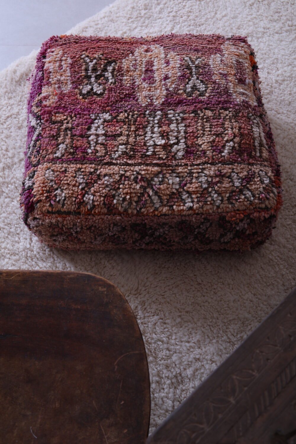 Berber Style Wool Ottoman Pouf - Image 7