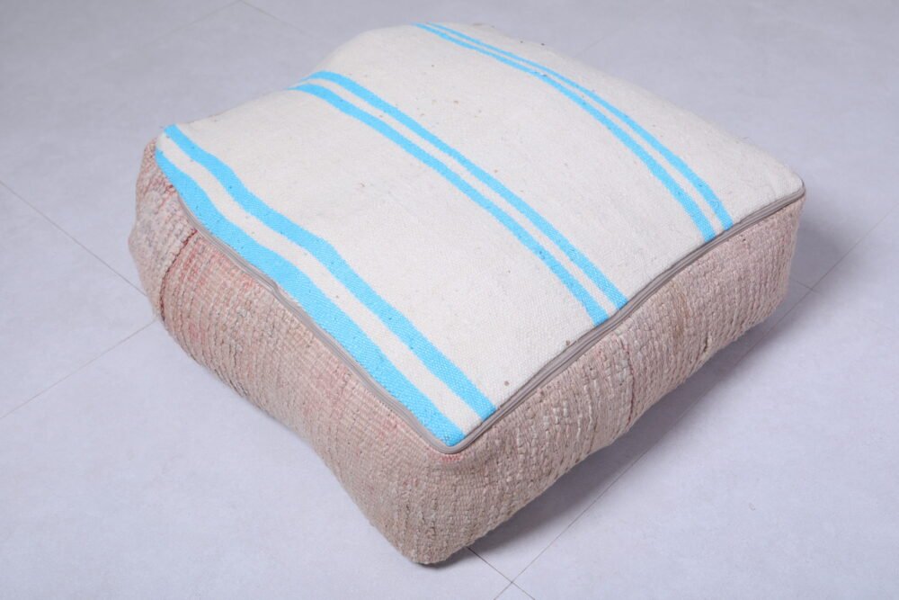 Handwoven Moroccan Kilim Pouf - Image 4