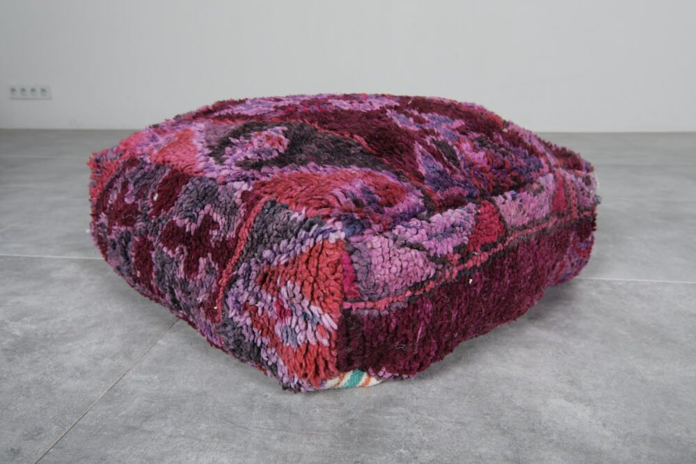 Vintage Moroccan Purple Pouf - Image 4