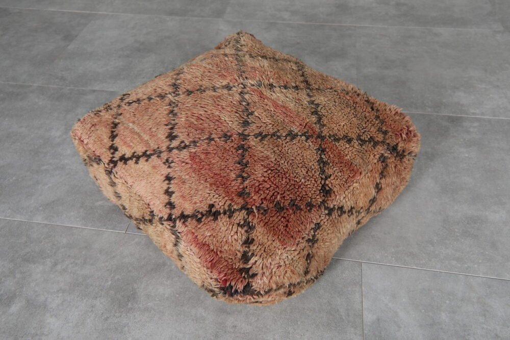 Vintage Brown Moroccan Pouf - Image 2