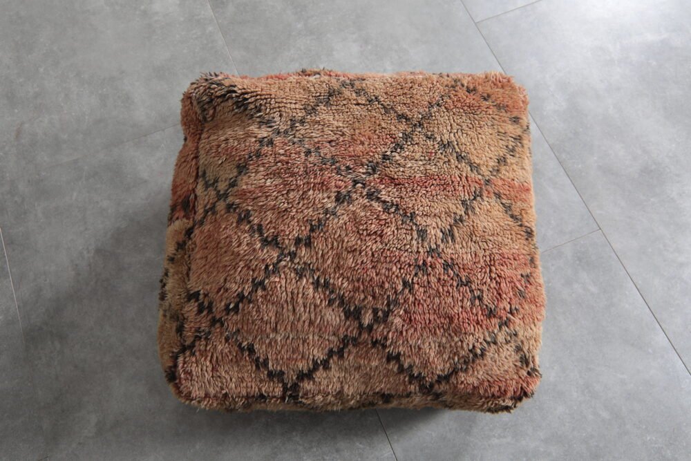 Vintage Brown Moroccan Pouf - Image 4