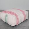 Cream Moroccan Poufs with Pastel Stripes - Image 2