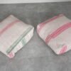 Cream Moroccan Poufs with Pastel Stripes - Image 8