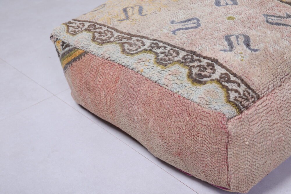 Pastel Berber Poufs | Vintage Moroccan Floor Cushion Pair - Image 4