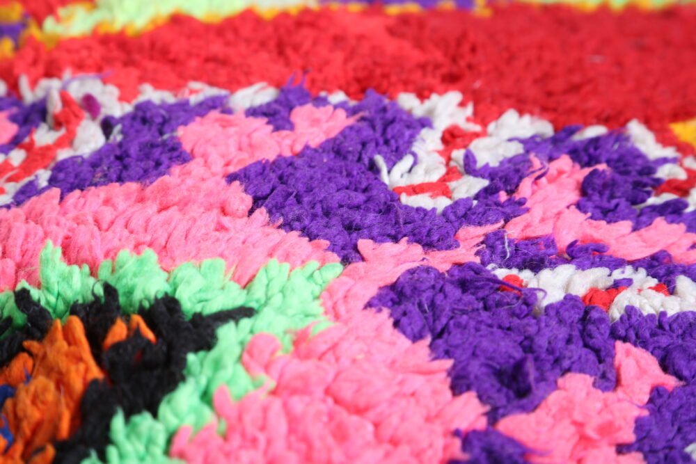 Rainbow Berber Pouf | Tribal Patchwork Moroccan Ottoman - Image 4