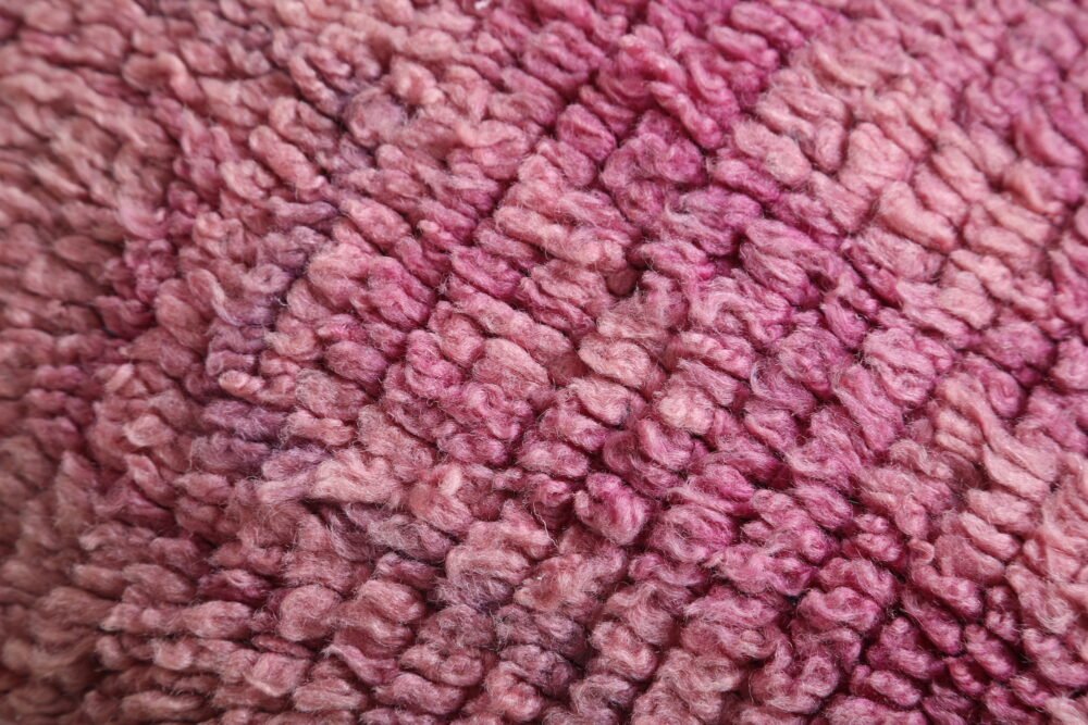 Vintage Long Pink Pouf Ottoman | Handwoven Berber Bench - Image 5