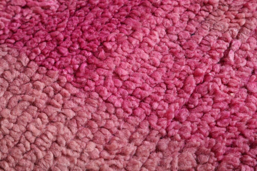 Vintage Long Pink Pouf Ottoman | Handwoven Berber Bench - Image 9