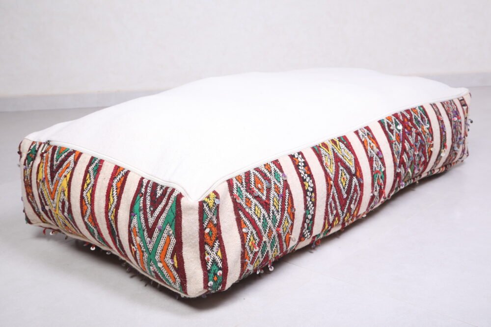 Moroccan Floor Poufs with Tribal Patterns | Long Berber Ottomans - Image 6