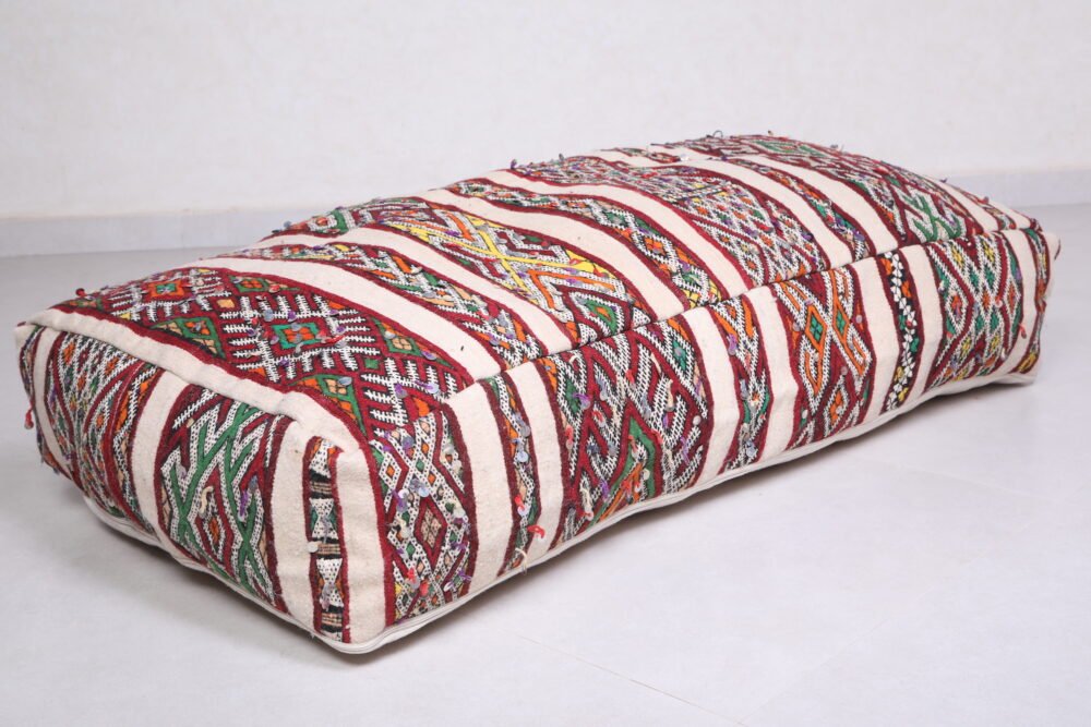 Moroccan Floor Poufs with Tribal Patterns | Long Berber Ottomans - Image 7
